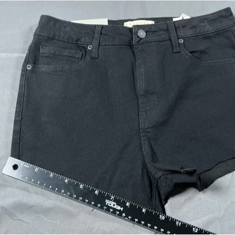 Harper Heritage Women High Rise Skinny Black Denim Cut Off Short Sz 29/ US 8 NWT